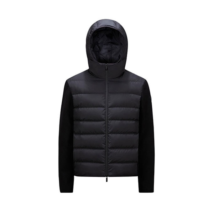 moncler cardigan tricot hooded wool blend down jacket